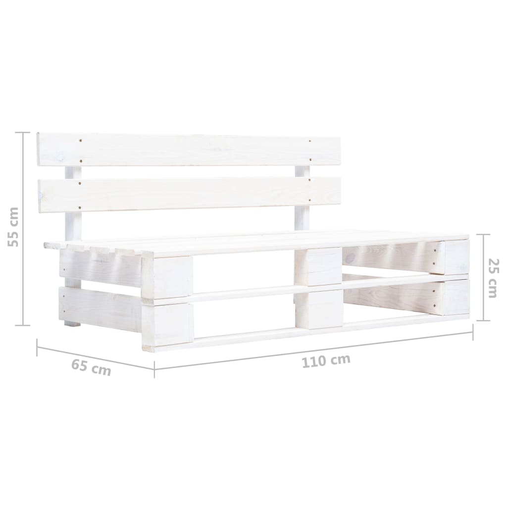 Muebles de palés 4 pzas y cojines madera pino impregnada blanco