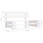 Muebles de palés 4 pzas y cojines madera pino impregnada blanco