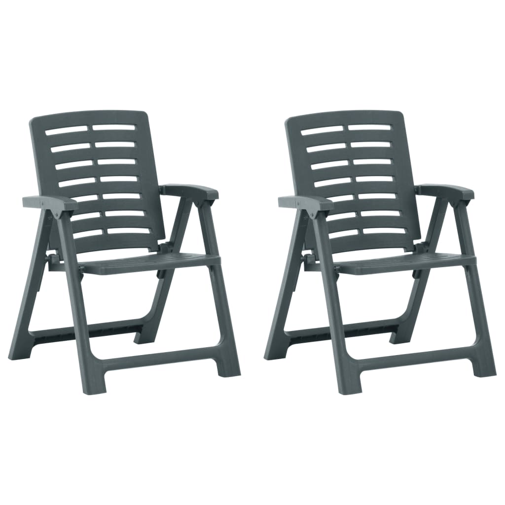 Garden chairs 2 pieces anthracite grey plastic