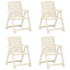 Sillas de jardín 4 unidades plástico blanco