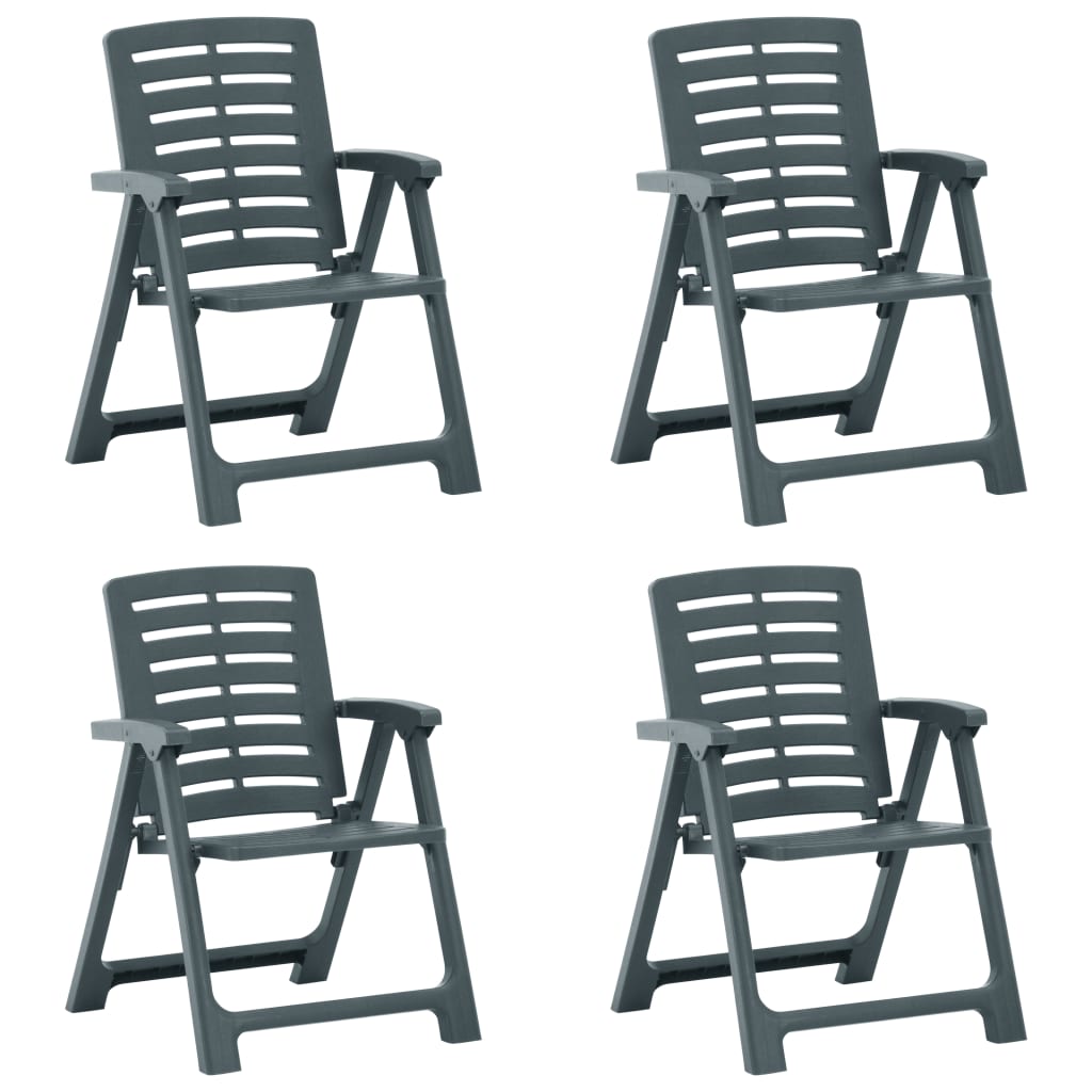 Garden chairs, 4 units, white plastic
