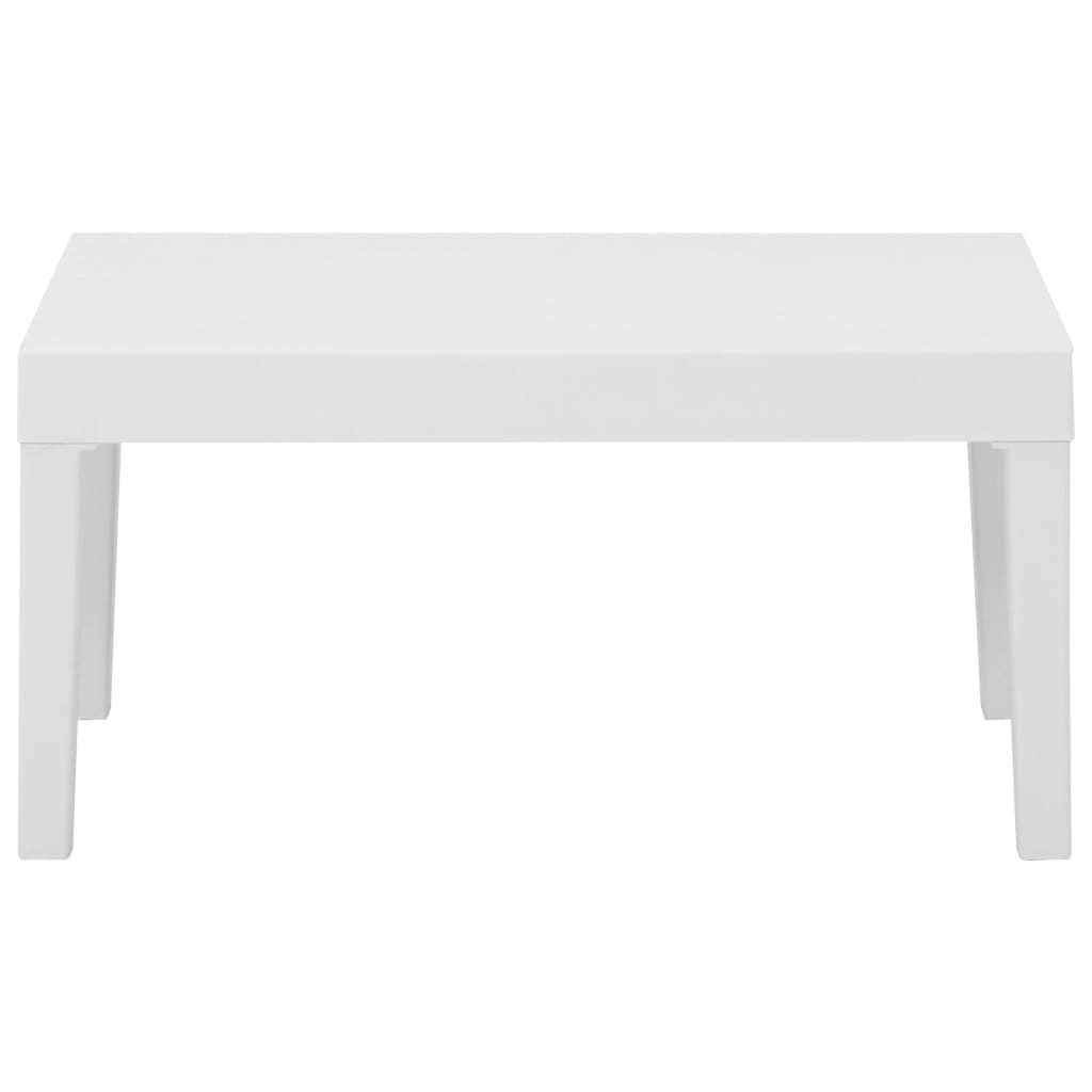 White plastic garden table