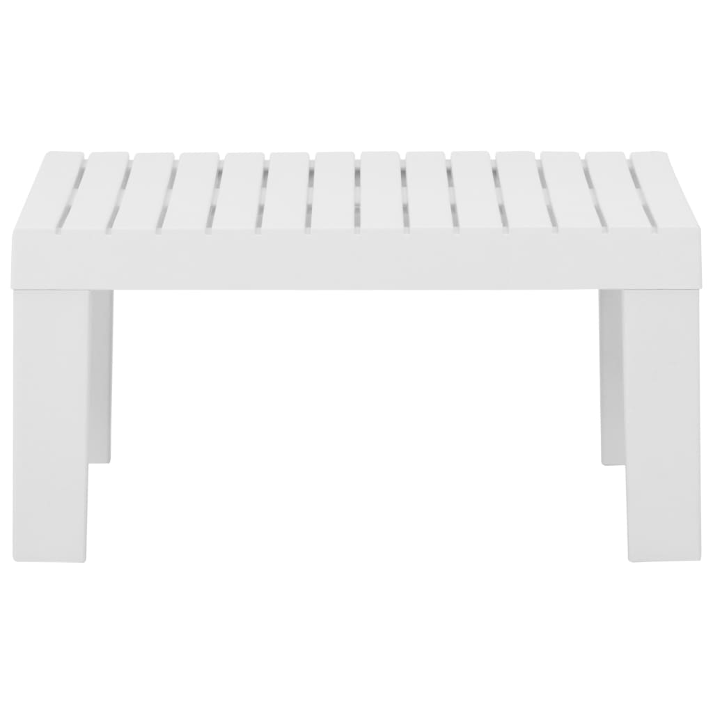 Mesita de jardín de plástico blanco