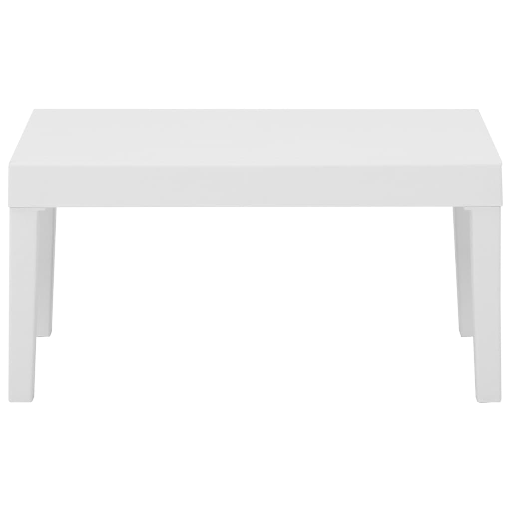 Set de muebles de jardín 2 piezas con cojines plástico blanco