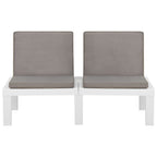 Set de muebles de jardín 2 piezas con cojines plástico blanco