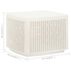 Mesa de jardín plástico blanco 53x53x40 cm
