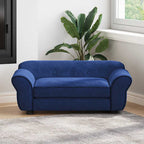 Cama para perros felpa y cuero sintético negra 90x79x20 cm