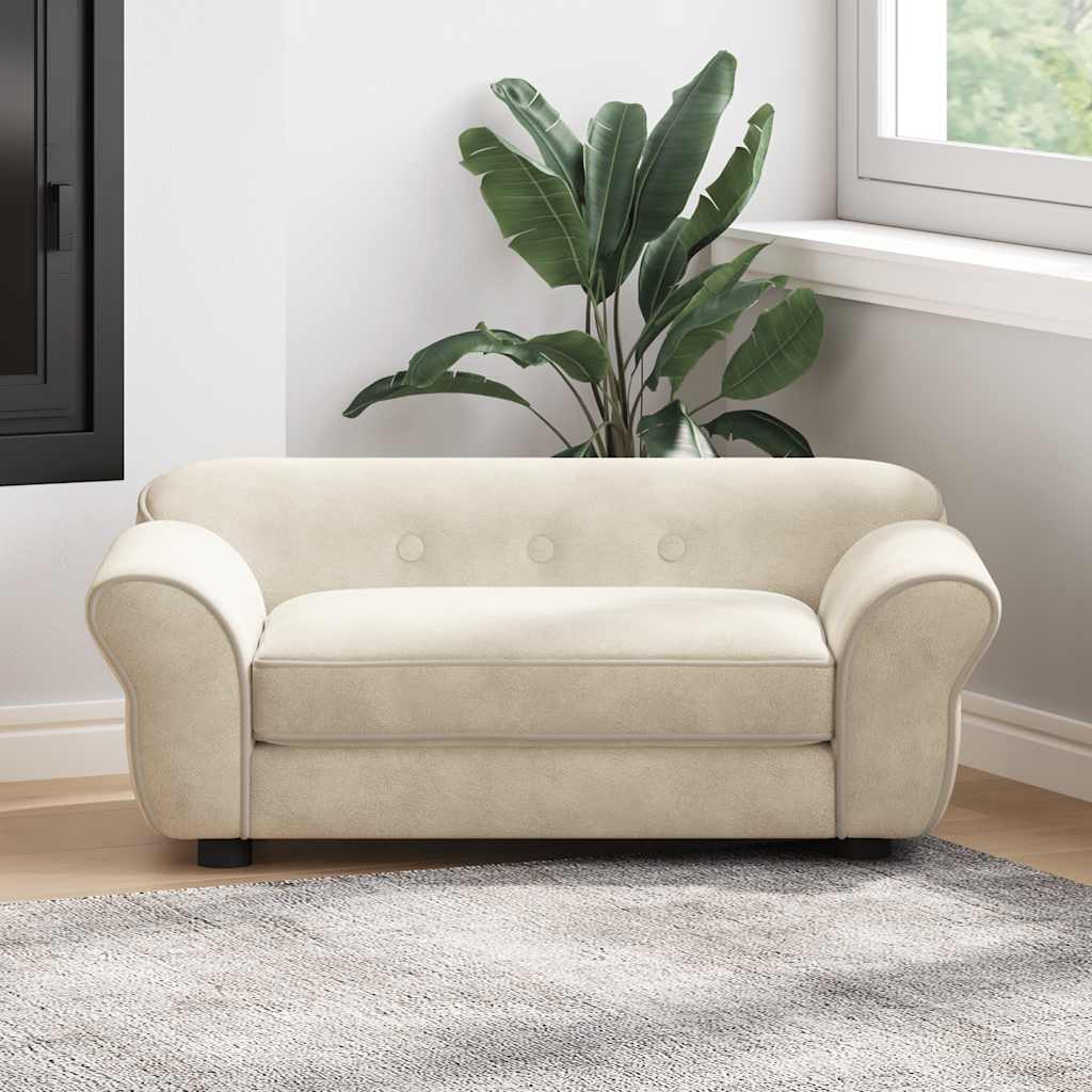 Cama para perros felpa y cuero sintético negra 90x79x20 cm