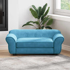 Cama para perros felpa y cuero sintético negra 90x79x20 cm