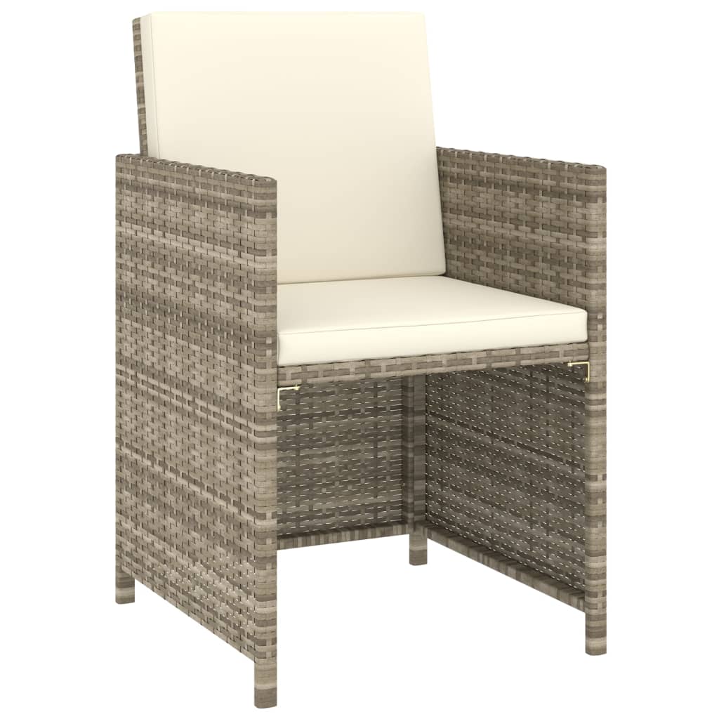 Set comedor de jardín 6 piezas y cojines ratán sintético beige
