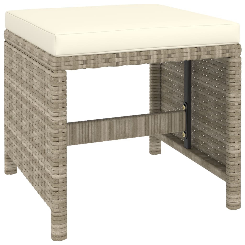 Set comedor de jardín 6 piezas y cojines ratán sintético beige