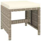 Set comedor de jardín 6 piezas y cojines ratán sintético beige