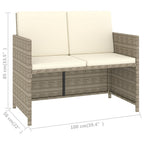 Set comedor de jardín 6 piezas y cojines ratán sintético beige