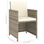 Set comedor de jardín 6 piezas y cojines ratán sintético beige
