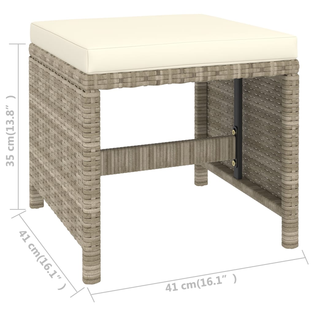 Set comedor de jardín 6 piezas y cojines ratán sintético beige