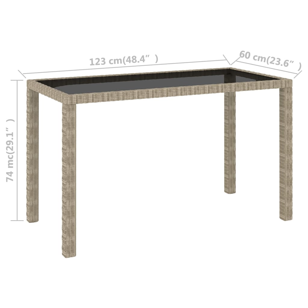 Set comedor de jardín 6 piezas y cojines ratán sintético beige