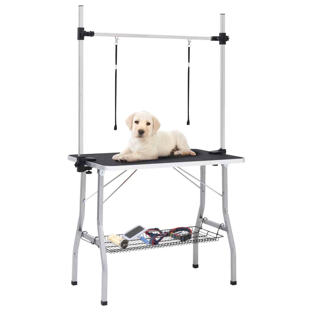 Mesa de aseo ajustable para perros con 1 lazo