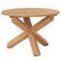 Mesa de jantar de jardim em teca maciça Ø110x75 cm