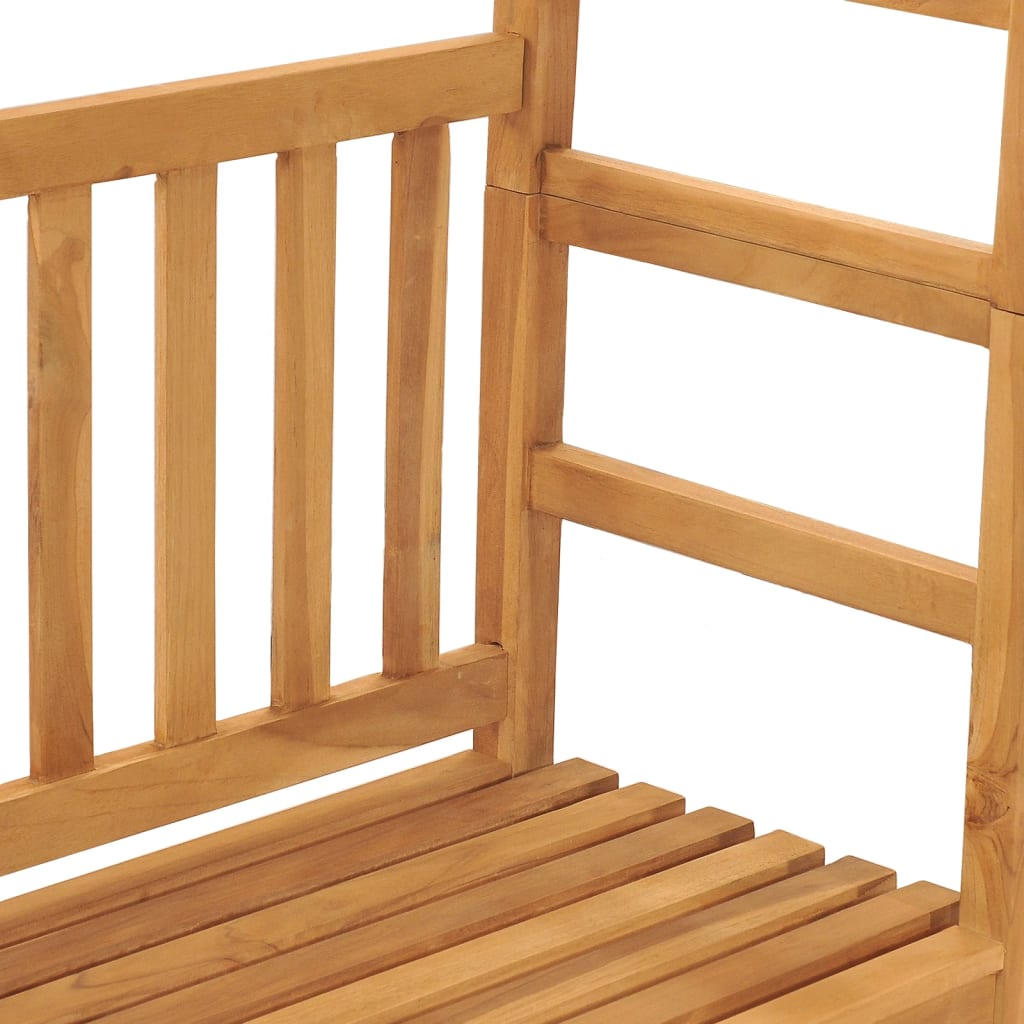 Banco de jardín con pérgola de madera maciza de teca 115 cm