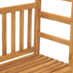 Banco de jardín con pérgola de madera maciza de teca 115 cm