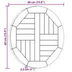 Superficie de mesa redonda madera maciza de teca 2,5 cm 40 cm