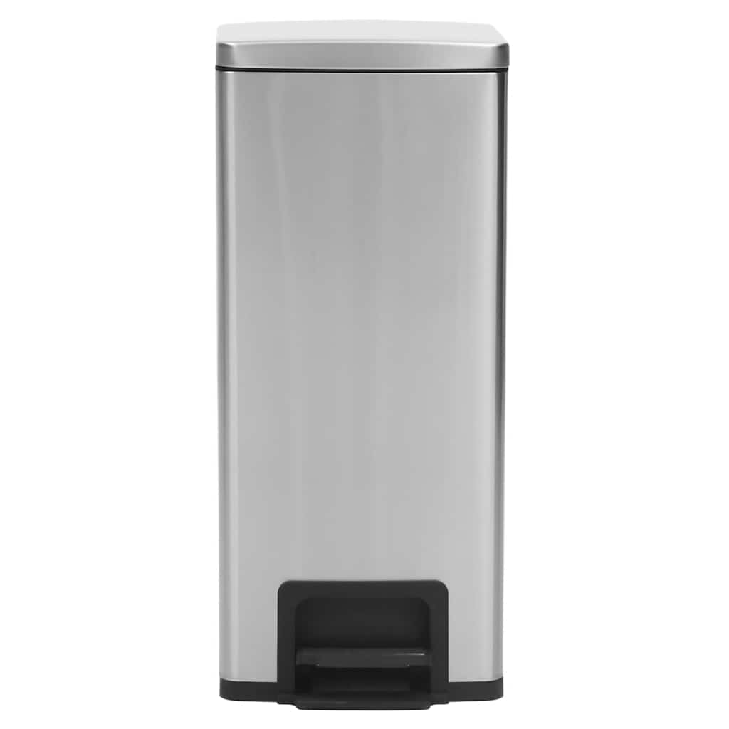 Caixote do lixo com pedal anti-impressões digitais 30L aço inoxidável prateado