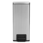 Caixote do lixo com pedal anti-impressões digitais 30L aço inoxidável prateado