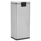 Caixote do lixo com pedal anti-impressões digitais 30L aço inoxidável prateado
