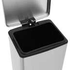 Caixote do lixo com pedal anti-impressões digitais 30L aço inoxidável prateado