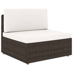 Juego de muebles de jardín 6 piezas ratán sintético marrón