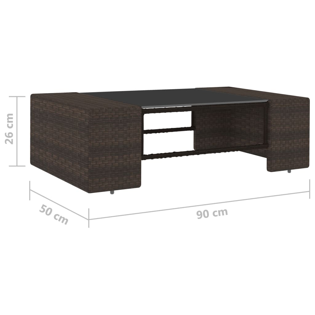 Juego de muebles de jardín 6 piezas ratán sintético marrón