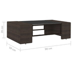 Juego de muebles de jardín 6 piezas ratán sintético marrón