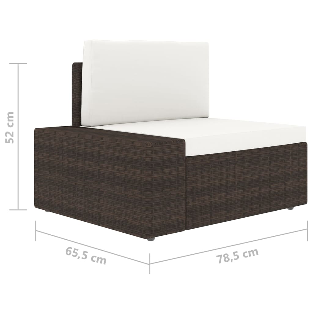 Juego de muebles de jardín 6 piezas ratán sintético marrón