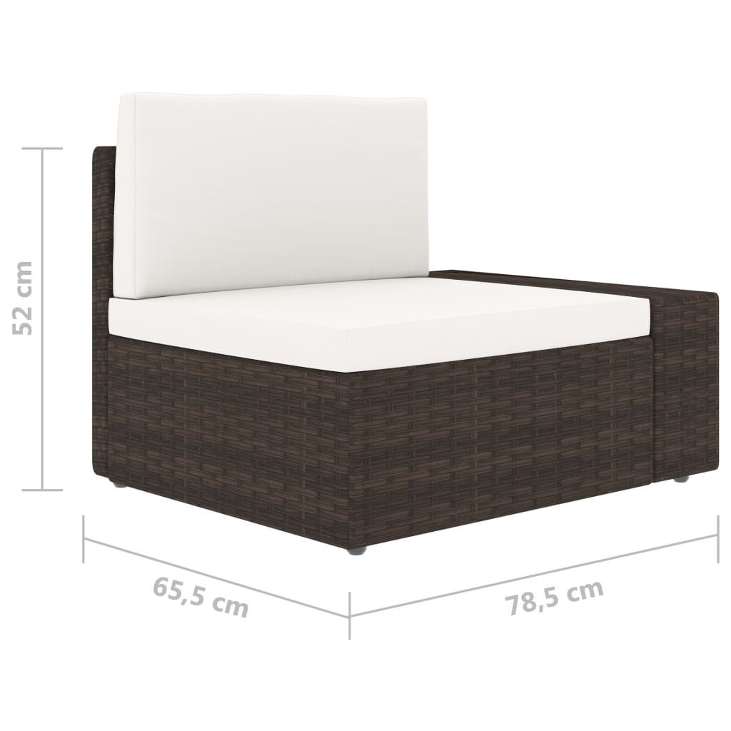 Juego de muebles de jardín 6 piezas ratán sintético marrón