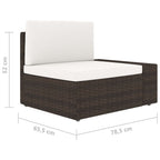 Juego de muebles de jardín 6 piezas ratán sintético marrón