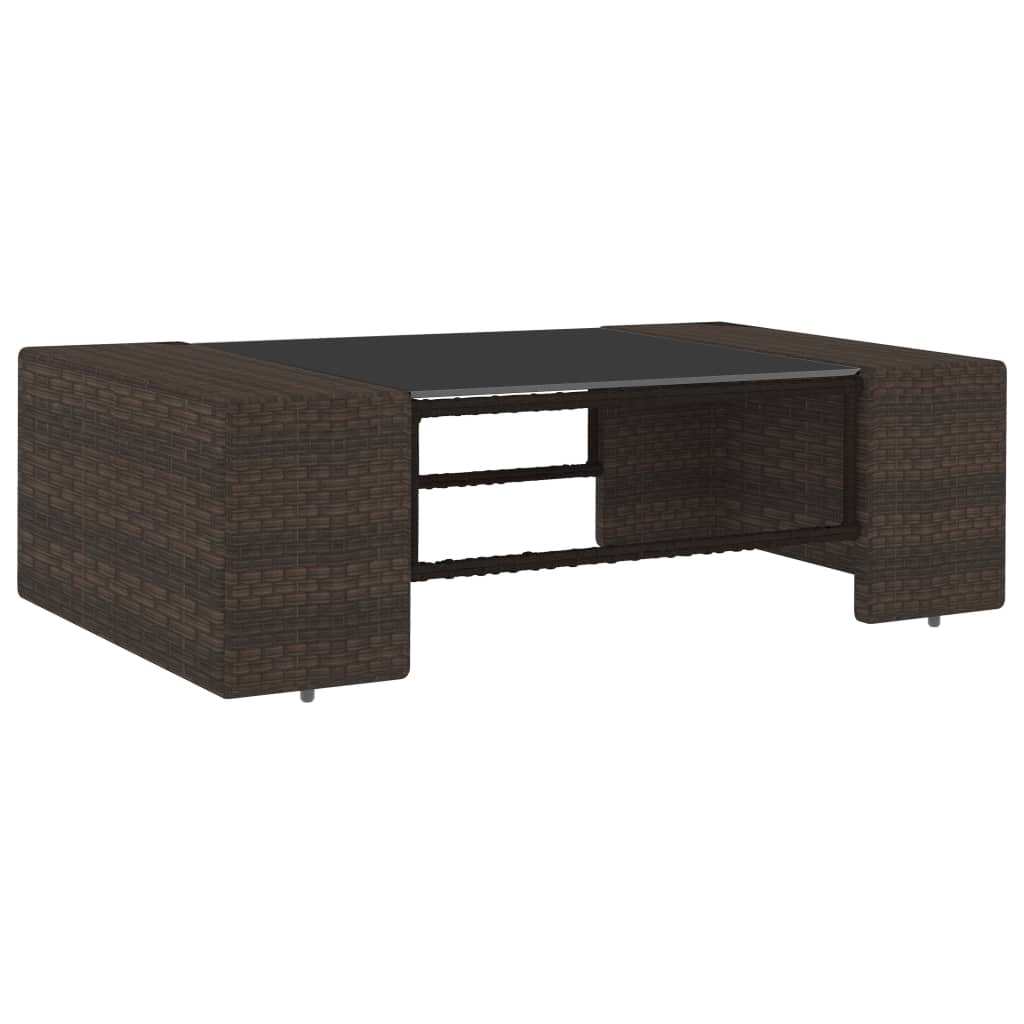 Juego de muebles de jardín 6 piezas ratán sintético marrón