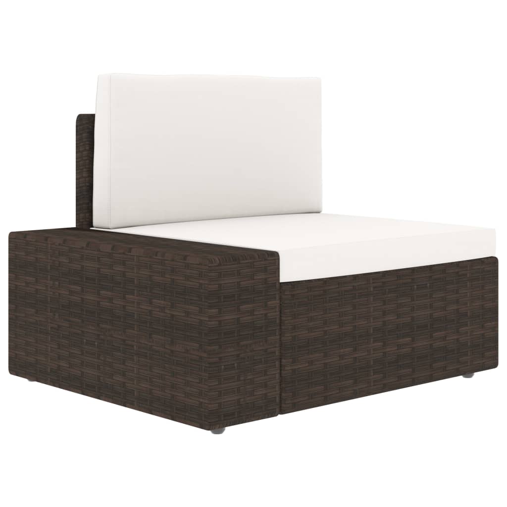Juego de muebles de jardín 6 piezas ratán sintético marrón