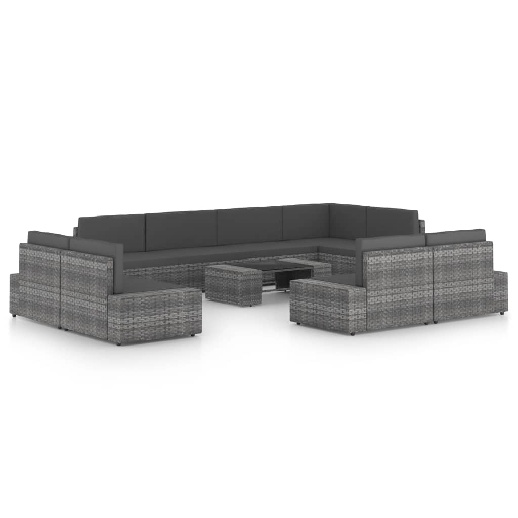 Conjunto de móveis de jardim 6 peças vime sintético castanho