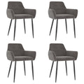 Sillas de comedor 4 unidades terciopelo gris oscuro