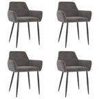 Sillas de comedor 4 unidades terciopelo gris oscuro
