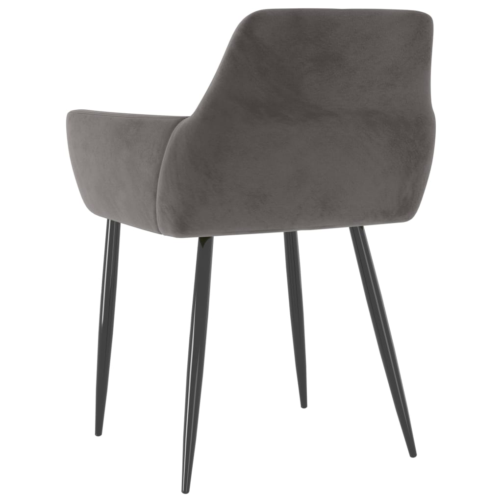 Sillas de comedor 4 unidades terciopelo gris oscuro