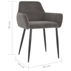 Sillas de comedor 4 unidades terciopelo gris oscuro
