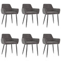 Sillas de comedor 6 unidades terciopelo gris oscuro