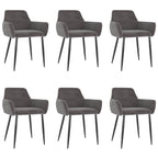 Sillas de comedor 6 unidades terciopelo gris oscuro