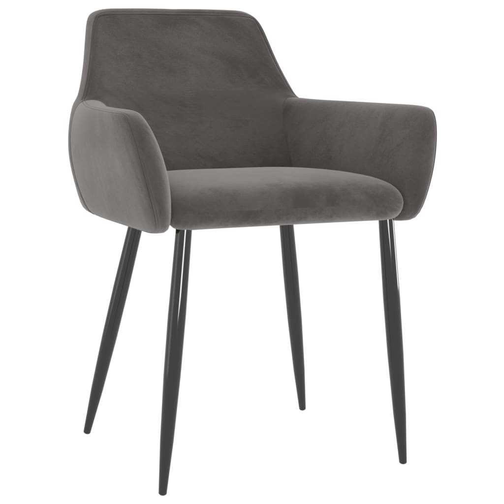 Sillas de comedor 6 unidades terciopelo gris oscuro