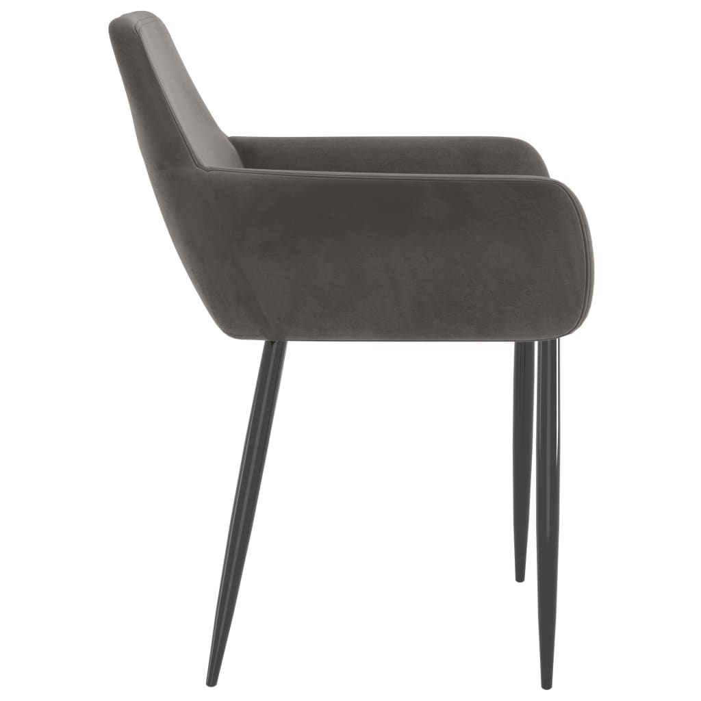 Sillas de comedor 6 unidades terciopelo gris oscuro
