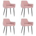 Sillas de comedor 4 unidades terciopelo rosa