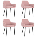 Sillas de comedor 4 unidades terciopelo rosa
