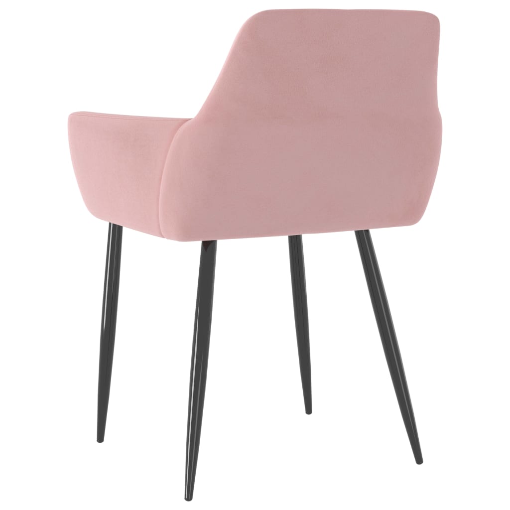 Sillas de comedor 4 unidades terciopelo rosa