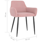 Sillas de comedor 4 unidades terciopelo rosa